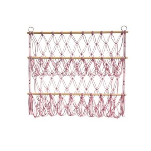 Stuffed Toy Holder, 3-Layer Versatile Plush Toy Holder, Bohemian Style Vertical Toy Storage Organizer, Stable Plush Toy Holder for Nursery, Pink
