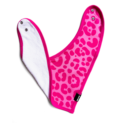 Bamboo Bandana Bib in Bubble Gum Leopard