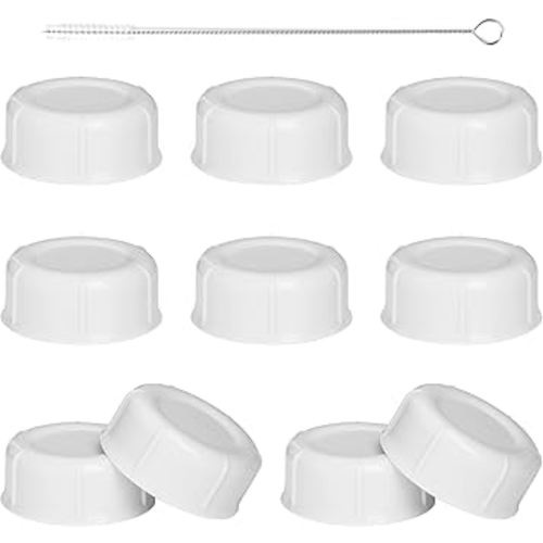 10 pcs Travel Bottle Caps for Dr Brown Narrow Bottle, Bottle Lids Replacement with Sealing Gasket (White)