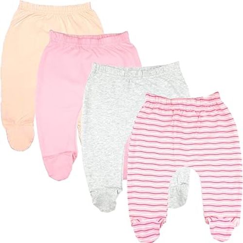123 Bear Baby Soft Cotton Spandex Pants with Feet