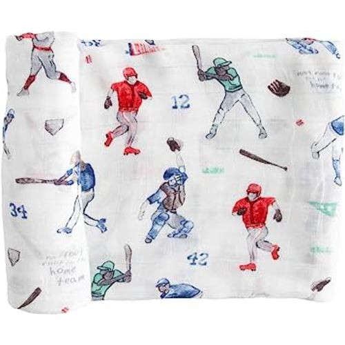 Little Unicorn – Homerun Deluxe Swaddle | Single | 100% Rayon Muslin from Bamboo | Super Soft | Newborns and Infants | Large 47” x 47” | Machine Washable