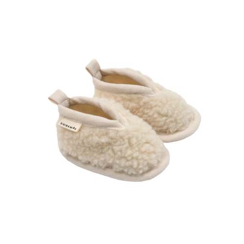 Baby Sheepskin Booties - Sheepskin Leather Soled Booties in "Milk" – BINIBAMBA