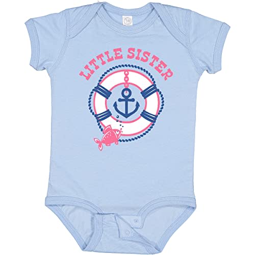 inktastic Nautical Little Sister Baby Bodysuit