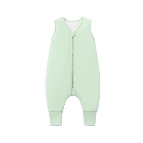 Baby/Toddler Sleep Sack with Legs, Rayon from Bamboo 95% + 5% Spandex, 1.0 TOG, 2‑Way Zipper Sleeping Bag, Walker‑Friendly 12-18M Green