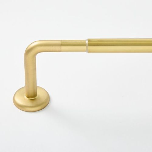 Elyse Rounded Adjustable Blackout Curtain Rod - Antique Brass, 28"-48"