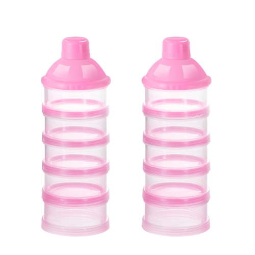2 PCS 5 Layers Baby Milk Powder Dispenser, Portable Formula Dispenser, Travel Milk Powder Container, Snack Storage Box