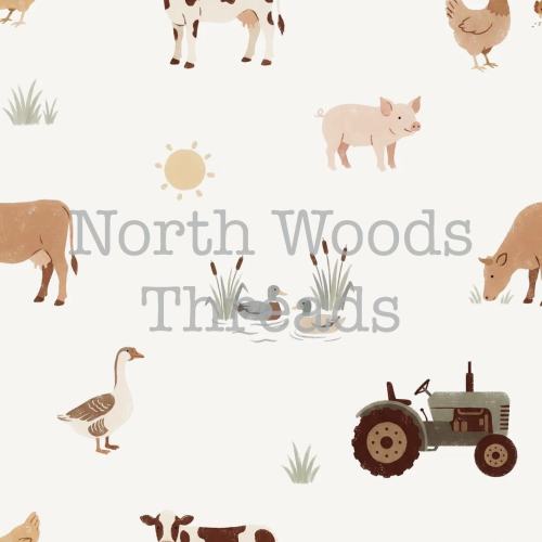 UPF50+ Little Farm Made-to-Order Full Canopy - Wonderfold, Rainbow Baby, Joymor, and Larktale Wagons