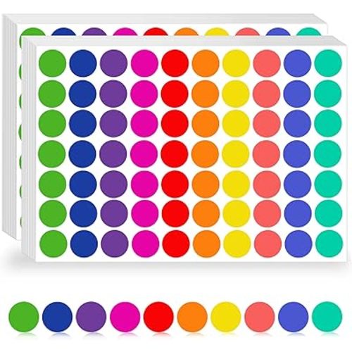4200 Pcs Colored Dot Stickers, 3/4 inch Round Color Coding Labels, Circle Stickers Labels Sticky Dots Stickers for Toddlers, Organization in Office, Classroom, Home Teaching Events, Garage Sales Etc