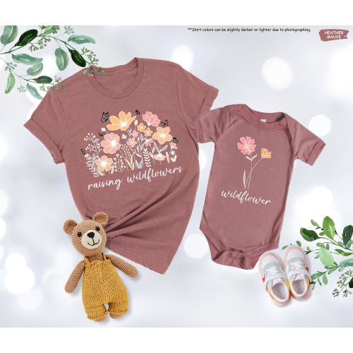 Raising Wildflowers Shirt, Wildflower Shirt, Mama and Mini Shirt, Mama Baby Matching Shirt,Mom And Daughter,Mothers Day Shirt,Mama Mini Gift