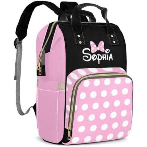 Custom Diaper Bag for Girl Boy,Personalized Baby Diaper Bag for Mom with Name,Waterproof Durable Daypack Bag