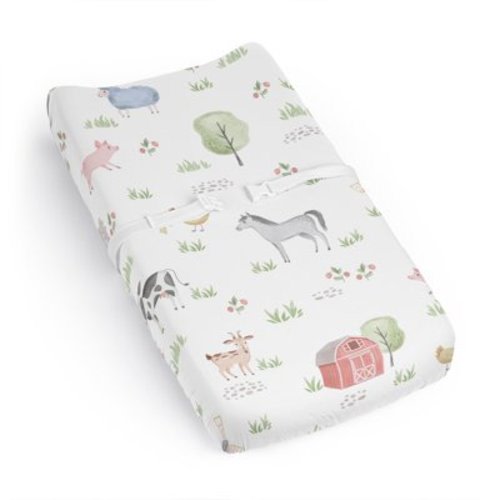 Sweet Jojo Designs Farm Animals Multicolor Changing Pad Cover Sheet