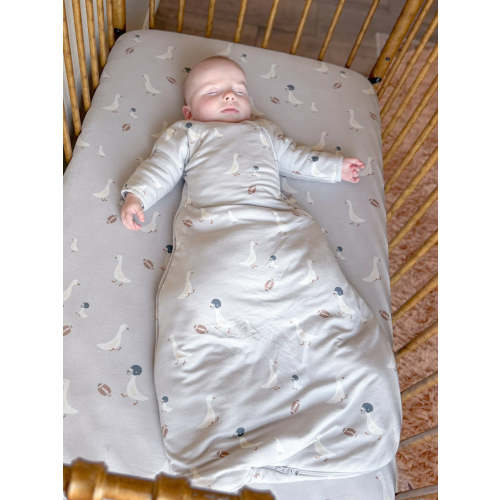 Football Light Blue 1.0 TOG Long Sleeve Transitional Bamboo Viscose Swaddle Sack | günamüna