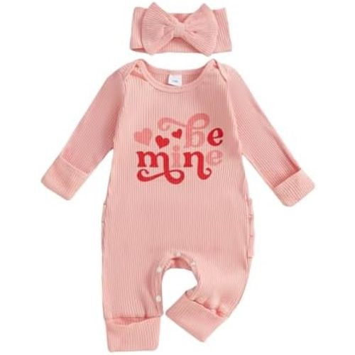 My First Valentines Baby Girl Outfit Long Sleeve Romper Jumpsuit Winter Spring Newborn Girl Outfits Clothes