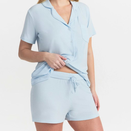 SOFT LOUNGE SHORT SLEEP SET | BABY BLUE | SKIMS