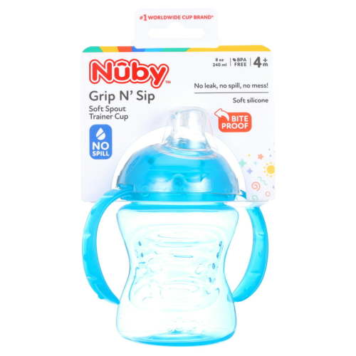 Nuby 2 Handle 8oz Aqua Cup with Silicone Spout