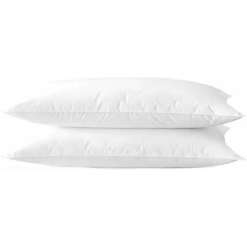 Ultra Thin Flat Soft Bed Pillows Standard Size Set of 2 Pack for Sleeping 20"x26", Hypoallergenic Skin Friendly Machine Washable