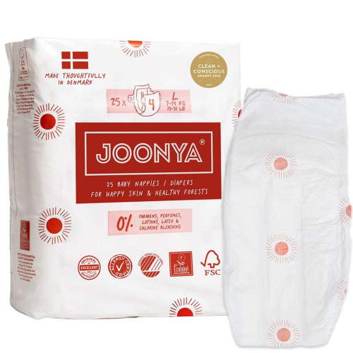 Joonya, Baby Diapers, Size 4 L 15-31 lb, NonToxic Eco Overnight