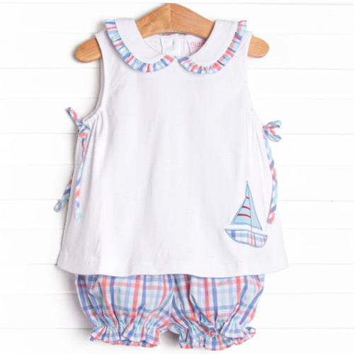 Sail On, Sailor Applique Bloomer Set, Blue – Stitchy Fish