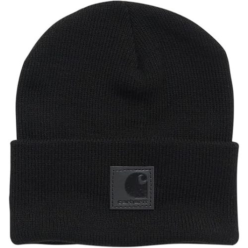 Carhartt Unisex Baby Tonal Label Knit Beanie Cuff Hat, Black,One Size