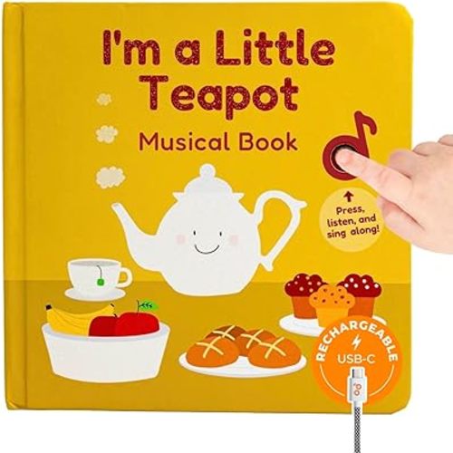 Cali's Books I'm a Little Teapot Music Book for Toddlers 1-3 Years Old - Food Musical Books, Interactive Baby Sound Book, Singing Toy for Children Girls, Learning Song Toys for Toddler Boys