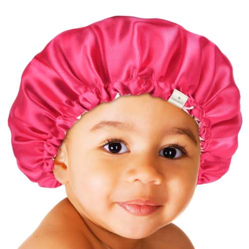 yanibest Butter-Satin™ Kids Adjustable Satin Bonnet| Baby Pink