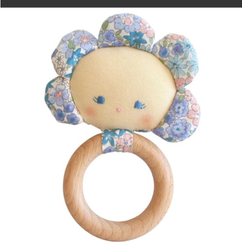 Flower Baby Rattle | Liberty Blue – HUGBUG Children's Shop