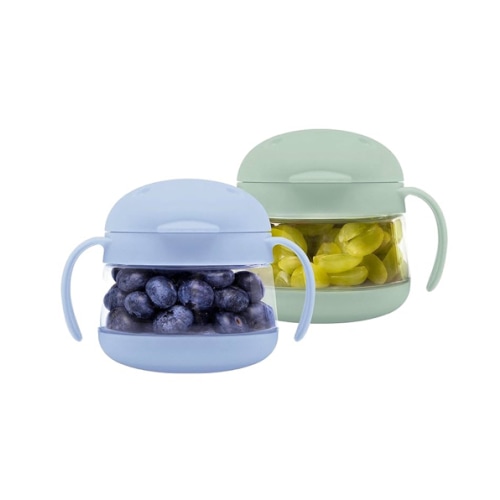 Ubbi Tweat No Spill Snack Container for Kids, BPA-Free, Toddler Snack Container, Sage & Blue
