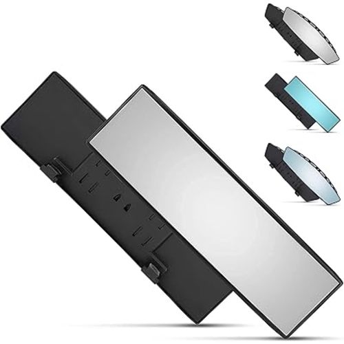 Verivue Universal Panoramic 12-Inch Rear View Mirror, Anti-Glare Wide Angle Car Mirror, Rearview Mirrors Accessory for Baby Rear-Facing, Clear Panoramic Convex Mirrors for Cars and SUVs