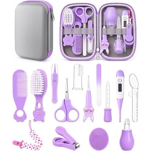 YASEW Baby Grooming Kit, Storage Bag, Newborn Essentials, Gift Ready Purple