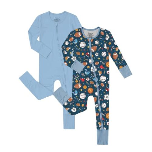 Jimonda Baby Zipper Pajamas, Unisex Footies& Footless Sleeper | 97% Bamboo Rayon, Ultra Soft & Breathable, Stretchy Fit, Zipper Guard, Fold‑Over Mittens, Easy Diaper Changes