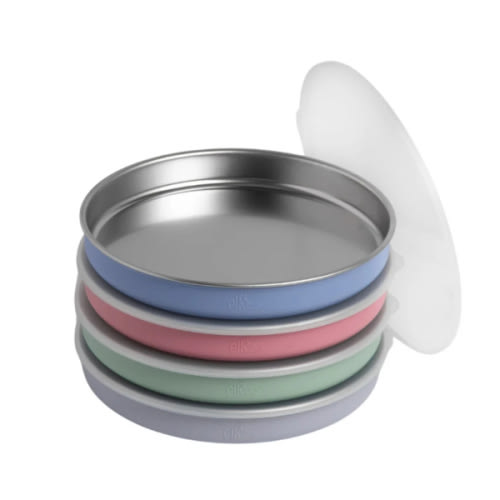 7.8" Stainless Steel Non-Divided Plates with Normal Sleeve (Sage/Blush/Lilac/MistyBlue)