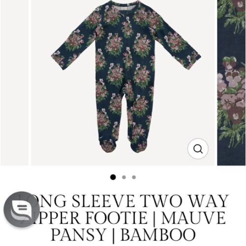 long sleeve two way zipper footie | mauve pansy | bamboo