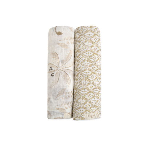 Kendi Safari Animal 100% Cotton Muslin Swaddle Blanket (Set of 2)