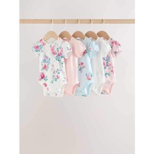 Multi Baby Short Sleeve Bodysuits 5 Pack