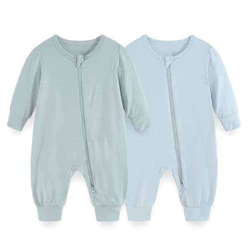 JELYLOVE Unisex Rayon Made from Bamboo Zipper Baby Boy Girl Rompers 2 Pcak Long Sleeve Infants Jumpsuits New Born Clothes