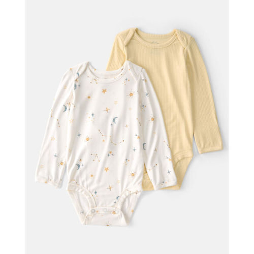 Baby 2-Pack Constellation PurelySoft Bodysuits - Yellow/Cream - Carter's | 3M