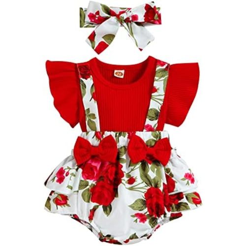 Mubineo Baby Girl Summer Clothes Outfits Sleeveless Lace Floral Romper Dress Newborn Outfit