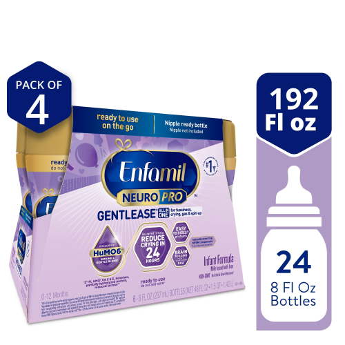 Enfamil NeuroPro Gentlease Ready-to-Feed. for easing Fussiness, Crying, Gas, Spit-up in 24hrs, 24 Count