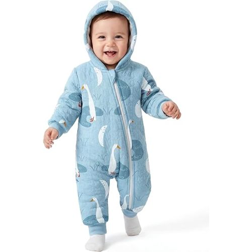 Unnivoll Baby Winter Clothes Cotton Baby Snowsuit for Boys Girls Long Sleeve Onesie Hooded Romper Newborn Jumpsuit Outfits