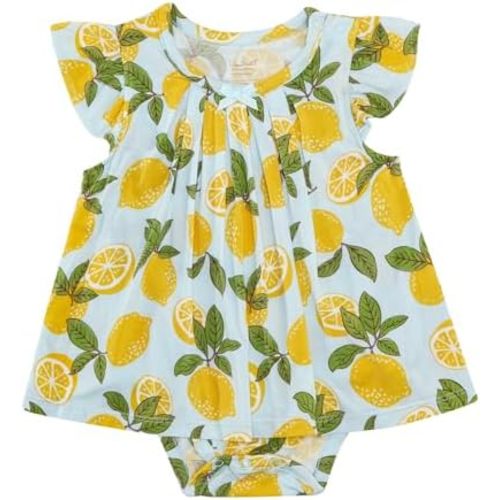 Baby Girl Bodysuit Soft Romper Ruffle Dress, Newborn Sleeveless Clothes Jumpsuit, Viscose Made from Bamboo