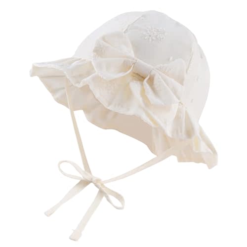JANGANNSA Bow Baby Girls Summer Hat Flower Toddler Girls Sun Hat Cotton Breathable Infant Hat