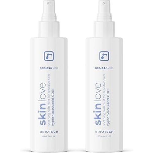 Briotech Baby Skin Love Spray | Gentle Hypochlorous Acid Mist for Soothing, Calming & Cleansing Delicate Skin | Pediatrician-Approved, Added Fragrance-Free | 4 oz (2 Pack)
