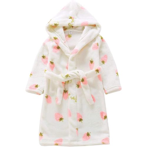 Boys Girls Bathrobes,Toddler Boy Girl Robes,Children's Plush Soft Coral Fleece Hooded Pajamas Sleepwear for Kids