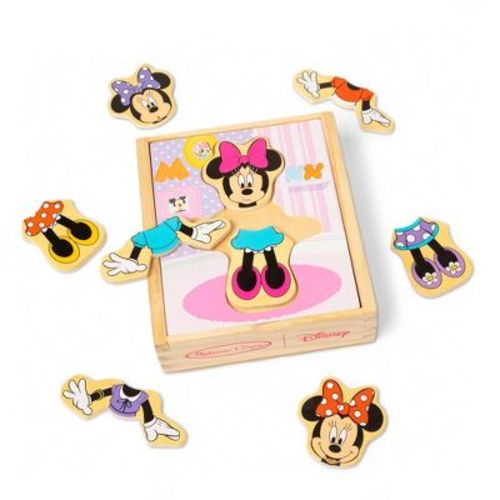 Melissa & Doug Disney Minnie Mouse Mix and Match Dress-Up Wooden Play Set Puzzle - 18pc