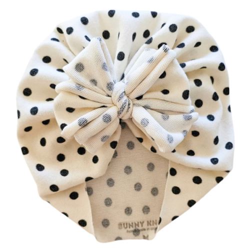 Billie | Ivory & Black Polka | Sweater Headwrap – Bunny Knots