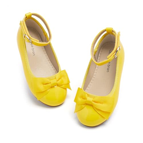 THEE BRON Toddler/Little Girl Mary Jane Flats Princess Dress Shoes