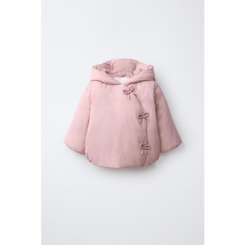 WATER REPELLENT NYLON BOW JACKET - Mid-pink | ZARA United States