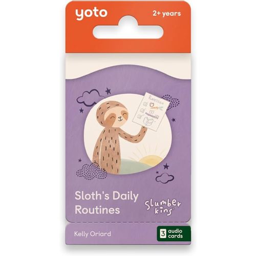 Yoto Slumberkins, Sloth's Daily Routines - Kids Audio Card for Use with Player & Mini All–in–1 Audio Player, Educational & Screen–Free Listening with Fun Playtime, Bedtime & Travel, Ages 2+