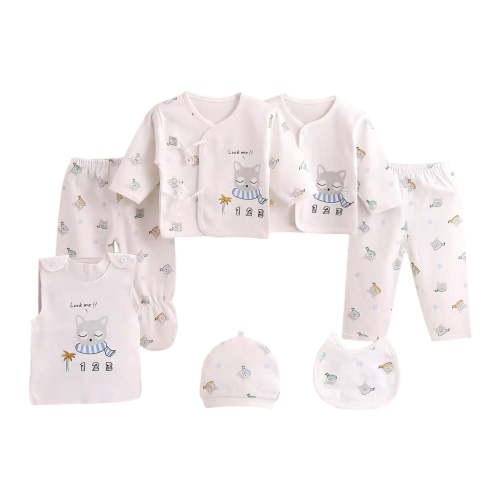 Karoyedx Newborn Boy Outfits Unisex Baby Boy Girl Layette Sets 7 Packs New Born Boy Girl Clothes Infant Baby Clothing Light Gray Size,0-3 Months