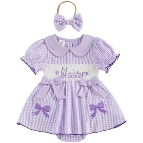 Toddler Baby Girl Christmas Dress Nativity‑scene Embroidery Smocked Dress